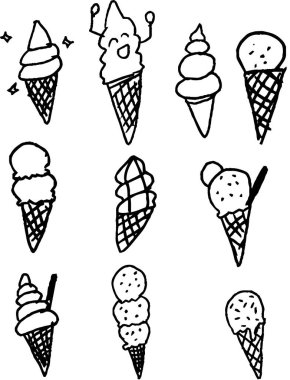 Bu, bir çocuğun çizdiği şirin dondurma grafitisinin bir çizimi. 