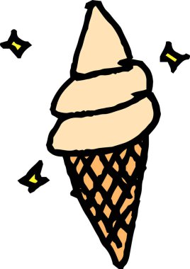 Bu, bir çocuğun çizdiği şirin dondurma grafitisinin bir çizimi. 