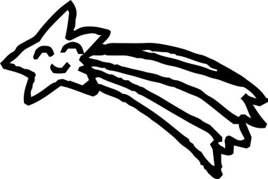 Bu bir çocuk tarafından çizilmiş şirin kayan yıldız çizimi. 