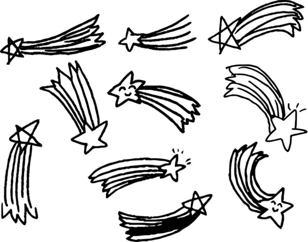 Esta Una Ilustración Lindo Garabato Estrella Fugaz Dibujado Por Conjunto — Archivo Imágenes Vectoriales