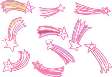 Bu bir çocuk tarafından çizilmiş şirin kayan yıldız çizimi. 