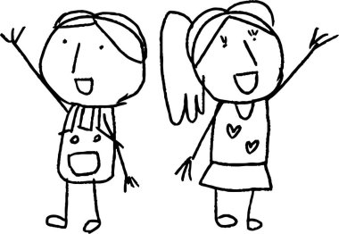 Bu graffiti yapan iyi erkek ve kız çocuklarının ilişkisinin bir göstergesi.