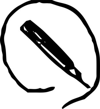 Bu bir çocuk tarafından çizilmiş bir kalem çizimi. 