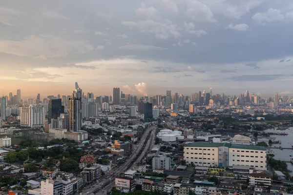 Bangkok Tayland Ekim 2020 Gün Batımından Önce Bangkok Şehir Manzarası — Stok fotoğraf