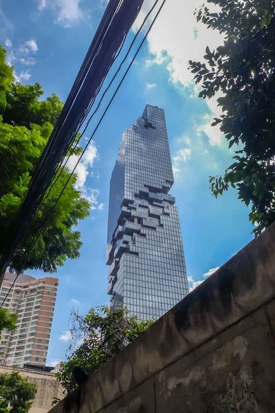 Bangkok Thaiföld 2019 Július Felnézek King Power Mahanakhon Felhőkarcolóra Legmagasabb — Stock Fotó