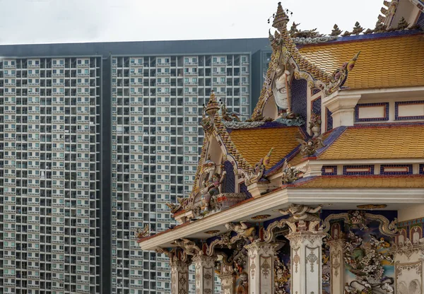 Bangkok Thaïlande Fév 2020 Vue Depuis Temple Bouddhiste Bâtiment Copropriété — Photo