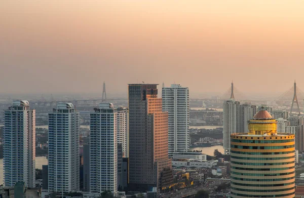 Bangkok Thailand Jan 2021 Flygfoto Över Vacker Utsikt Över Skyskrapan — Stockfoto
