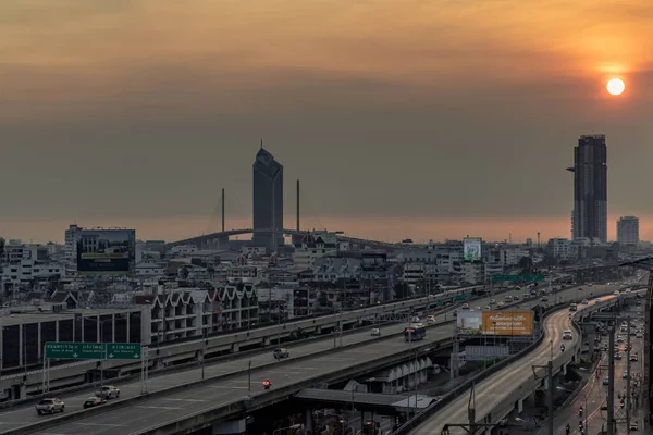 Bangkok Thailand Dec 2020 Flygfoto Över Vacker Utsikt Över Skyskrapan — Stockfoto
