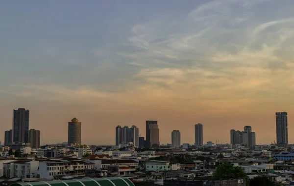 Bangkok Tayland Aralık 2020 Günbatımından Önceki Güzel Gökdelen Manzarasının Hava — Stok fotoğraf