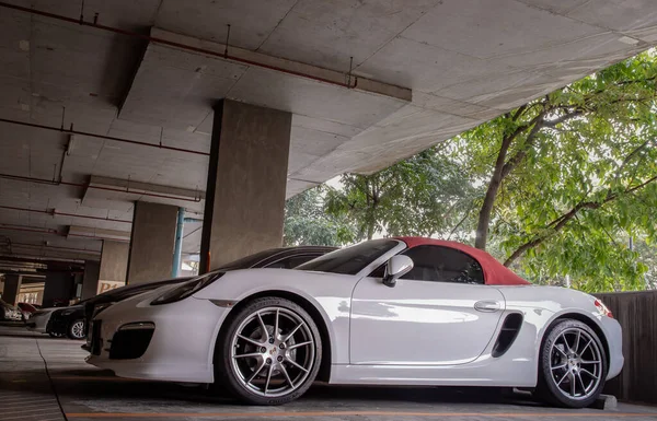 Bangkok Tajlandia Sty 2021 Strona Koła Białego Porsche Sports Car — Zdjęcie stockowe