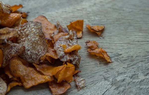 Doces Tailandeses Misturados Feitos Batata Doce Fatiada Revestida Com Açúcar — Fotografia de Stock