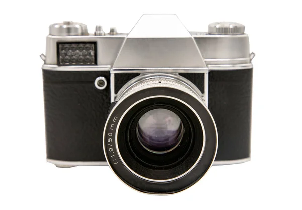 Vintage Film Photo Camera Isolated White Background Clipping Path Idea — Stock Photo, Image