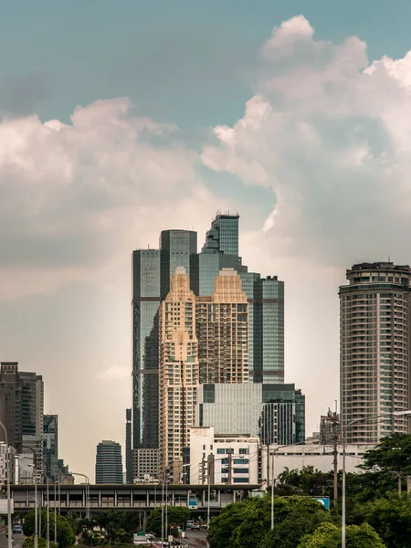 Bangkok Thaïlande Mai 2021 Détail Immeuble Bureaux Moderne Dans Centre — Photo