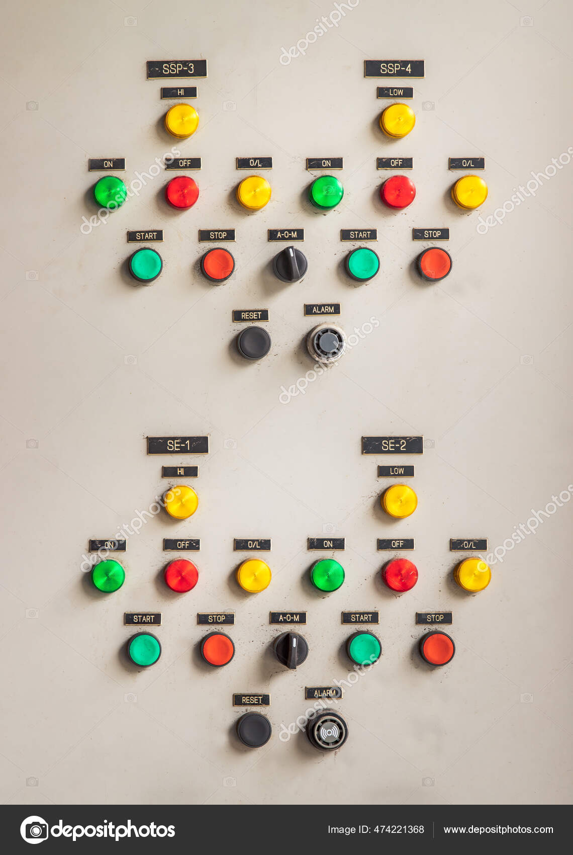 Push Button Selector Switch Control Panel Building Selective Focus