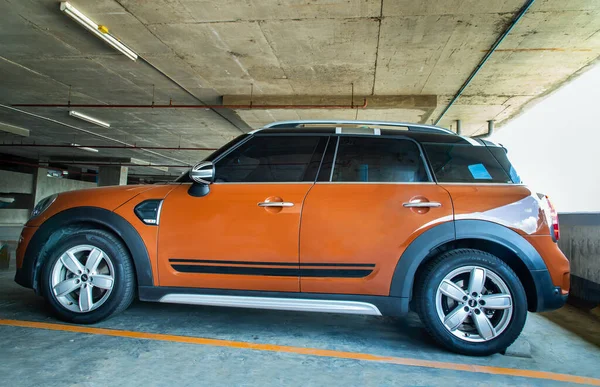 Bangkok Tailandia Jun 2021 Vista Lateral Hermosa Mini Cooper Marrón — Foto de Stock