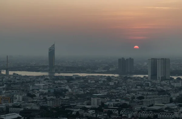 Bangkok Tayland Ocak 2021 Gün Batımından Önce Bangkok City Nin — Stok fotoğraf