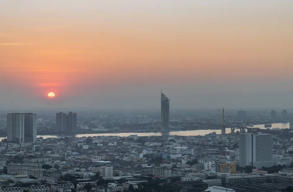 Bangkok Tayland Ocak 2021 Gün Batımından Önce Bangkok City Nin — Stok fotoğraf