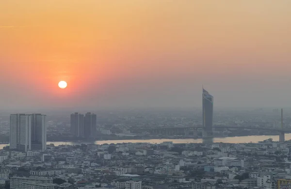 Bangkok Tayland Ocak 2021 Gün Batımından Önce Bangkok City Nin — Stok fotoğraf