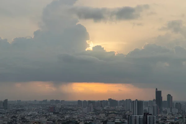 Bangkok Thajsko Srpna 2021 Letecký Pohled Krásnou Scenérii Výhledem Mrakodrap — Stock fotografie