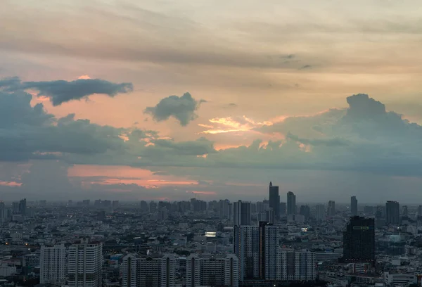 Bangkok Thaiföld Aug 2021 Légi Kilátás Gyönyörű Táj Kilátás Felhőkarcoló — Stock Fotó