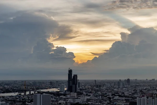Бангкок Таиланд Мая 2020 Года Небо Вид Бангкока Небоскребами Деловом — стоковое фото