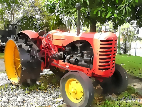 Tracteur Rétro Agriculture Agriculture Voiture Fiable Illustration Vieux Tracteur Amérique — Photo