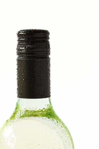 Close up bottle of chilled white wine — Stock Photo, Image