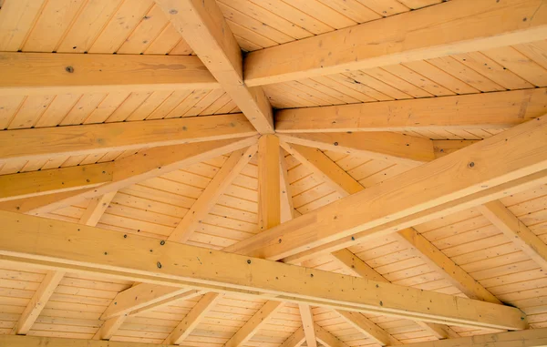 Interior beams on a wooden structure