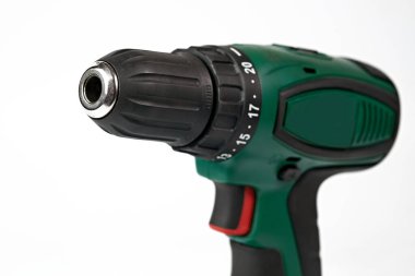 kablosuz matkap, beyaz arkaplanda izole, yakın plan