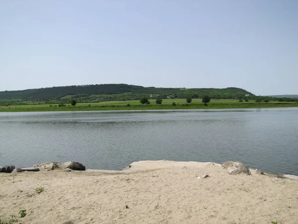 Dinyester Nehri Nin Seti Kumsal Tüm Aileyle Rahatlamak Için Harika — Stok fotoğraf