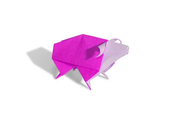 Roze origami schapen geïsoleerd op wit — Stockfoto