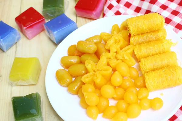 Thai dessert on a white plate