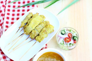 domuz eti satay Tayland mutfağı yemekleri