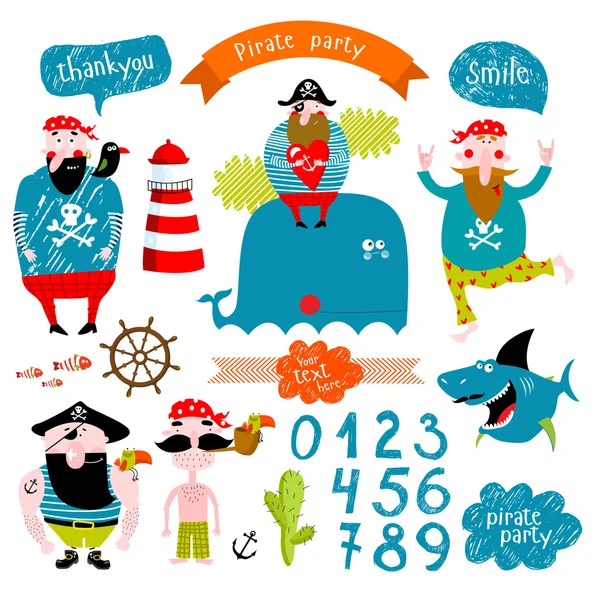 Set for a pirate party — Stock Vector