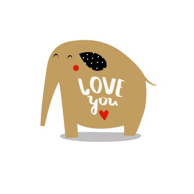 Sevgililer günü kartı fil ile 