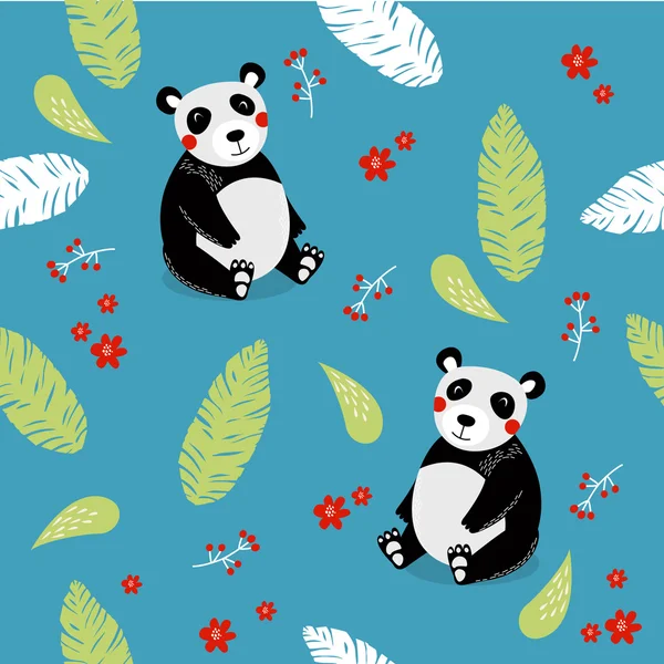 Nahtloses Muster mit Pandas — Stockvektor