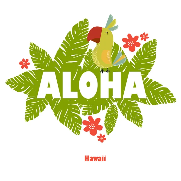 Toucan met een vrolijke "aloha". — Stockvector
