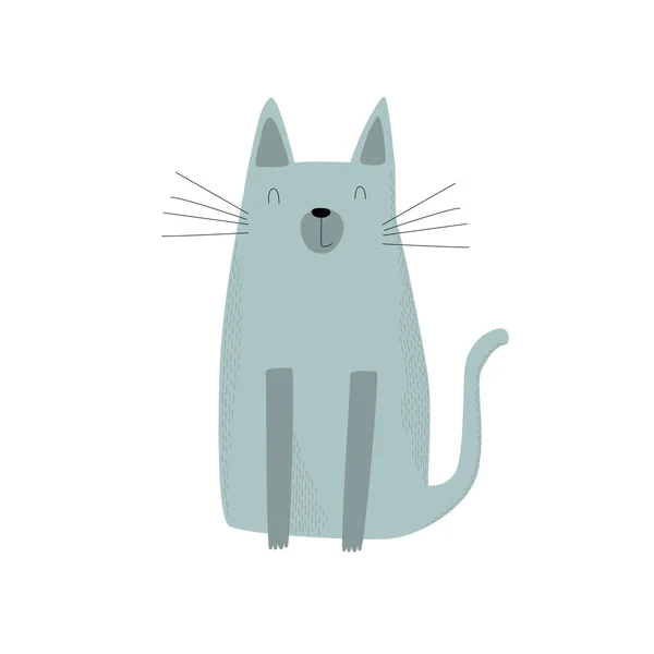 Funy gray cat — Stock Vector