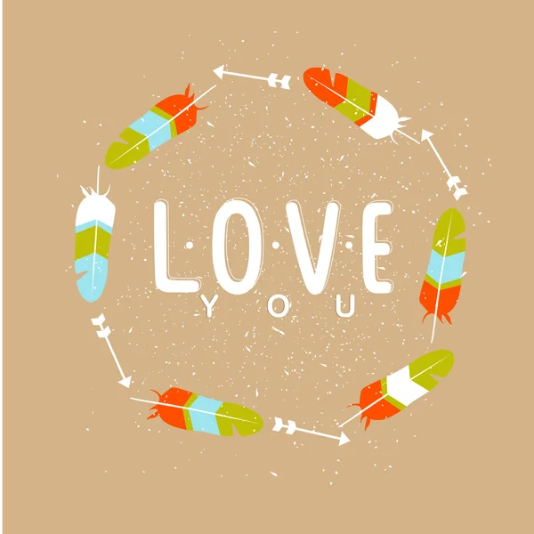 Font "love you" — Stock Vector