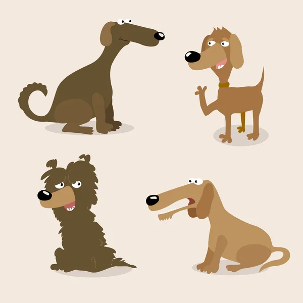 Conjunto de cães de raças diferentes —  Vetores de Stock