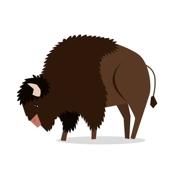 Imprimir Búfalo Vetorial Touro Dos Desenhos Animados Ilustração Vetorial Bisonte — Vetor de Stock