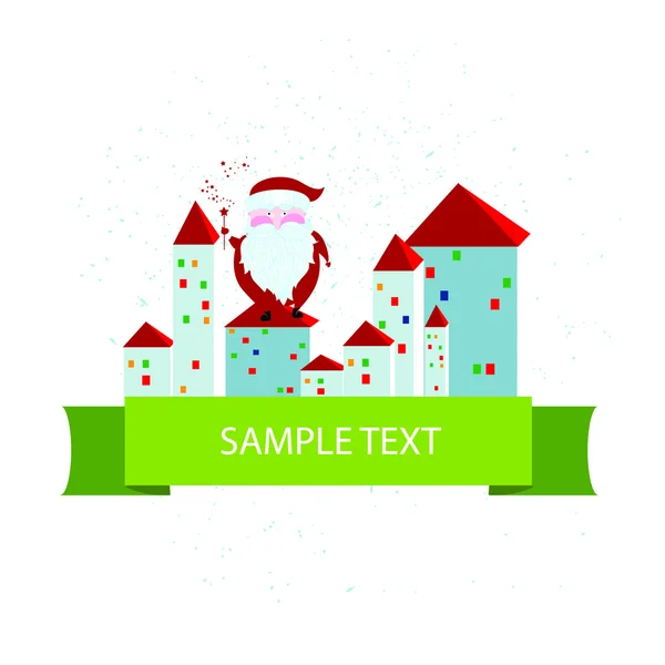 Banner de ilustración con Santa — Vector de stock