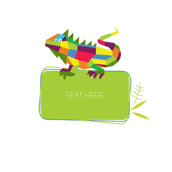 Bir iguana ile metin için çerçeve — Stok Vektör