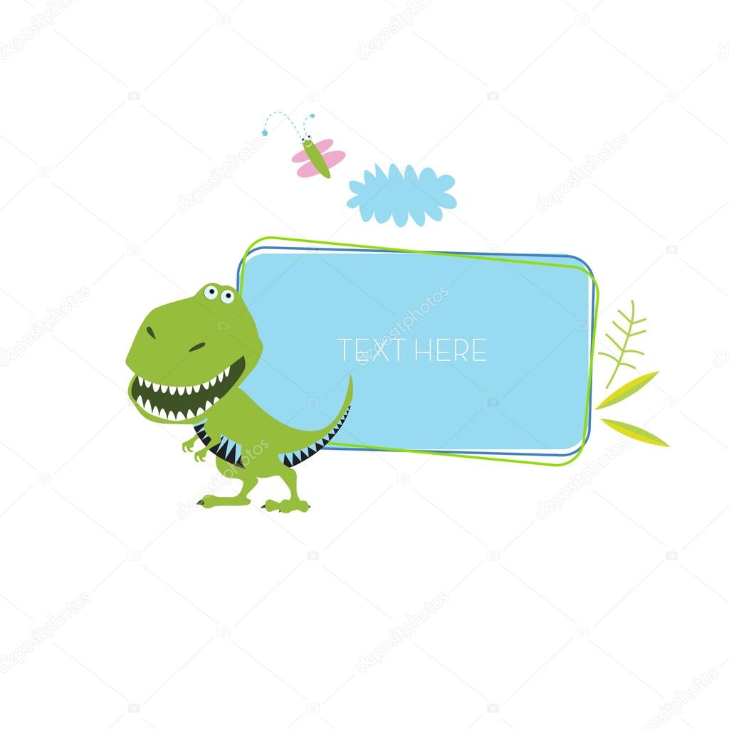 frame with cartoon dinosaur stock vector utchenko olga 67695193