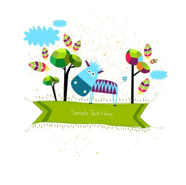 Zebra yeşil çayır üzerinde