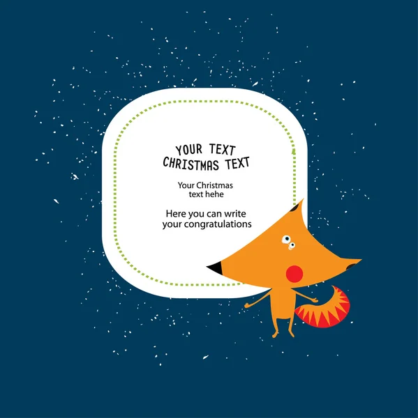 Frame for christmas text with fox — Stock Vector