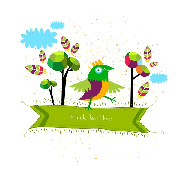 Parrot   on green meadow — Stock Vector