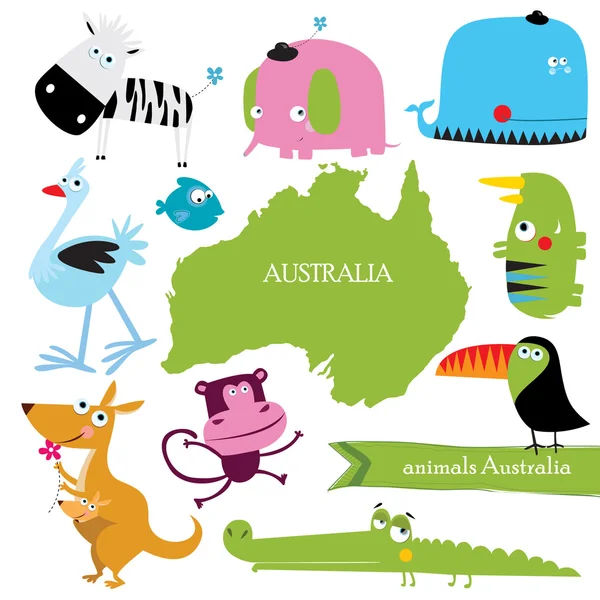 Set van Australische dieren — Stockvector