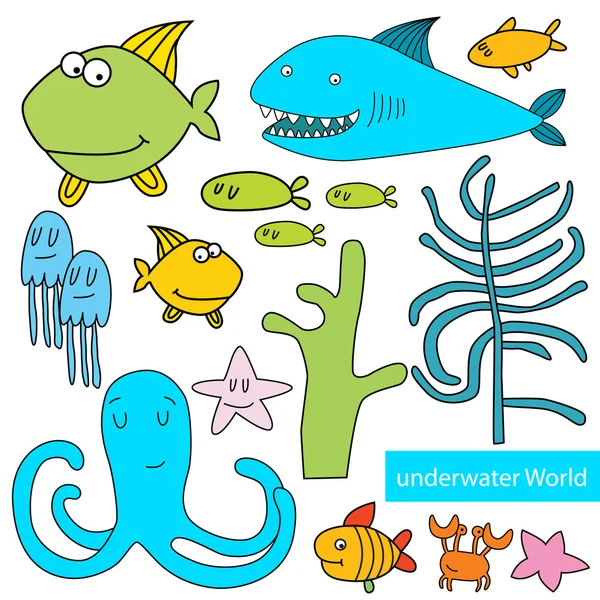 Σύνολο των ζώων "υποβρύχιο κόσμο" — Διανυσματικό Αρχείο