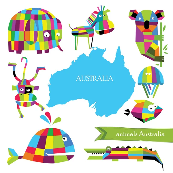 Set of Australian animals Royalty Free Stock Vectors